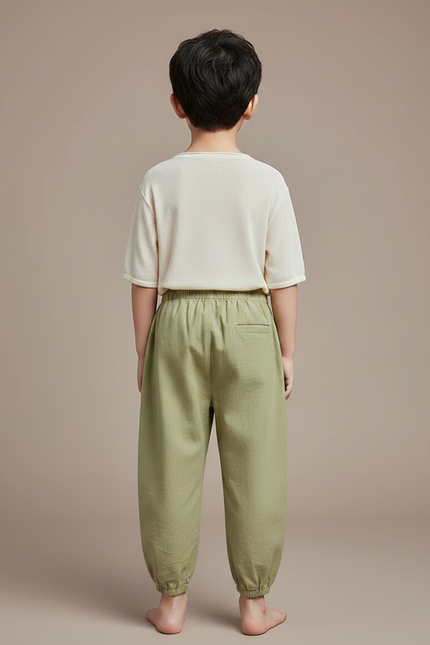 Pantalon Chinois Garçon Sarouel Coton - Vert - vue 2