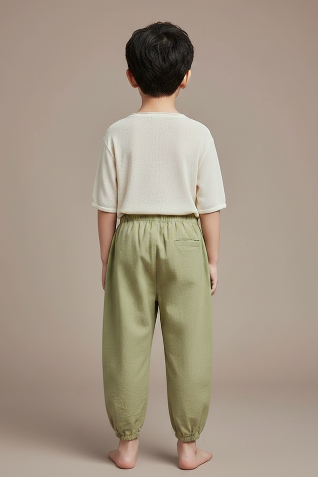 Pantalon Chinois Garçon Sarouel Coton - Vert - vue 2