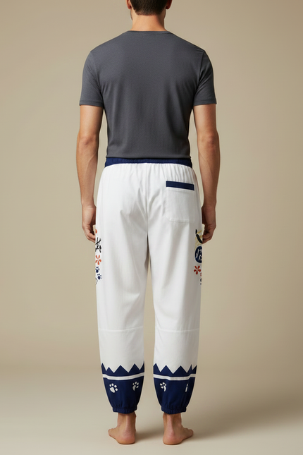 Pantalon Chinois Blanc Harem Shiba Inu Mignon Décontracté - Coton - vue 2