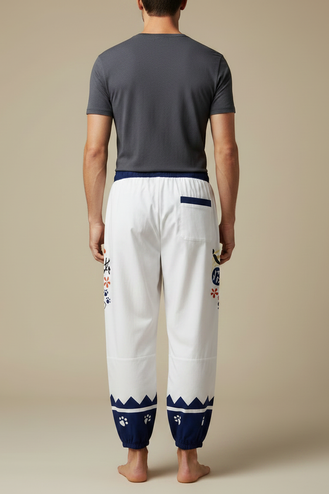 Pantalon Chinois Blanc Harem Shiba Inu Mignon Décontracté - Coton - vue 2