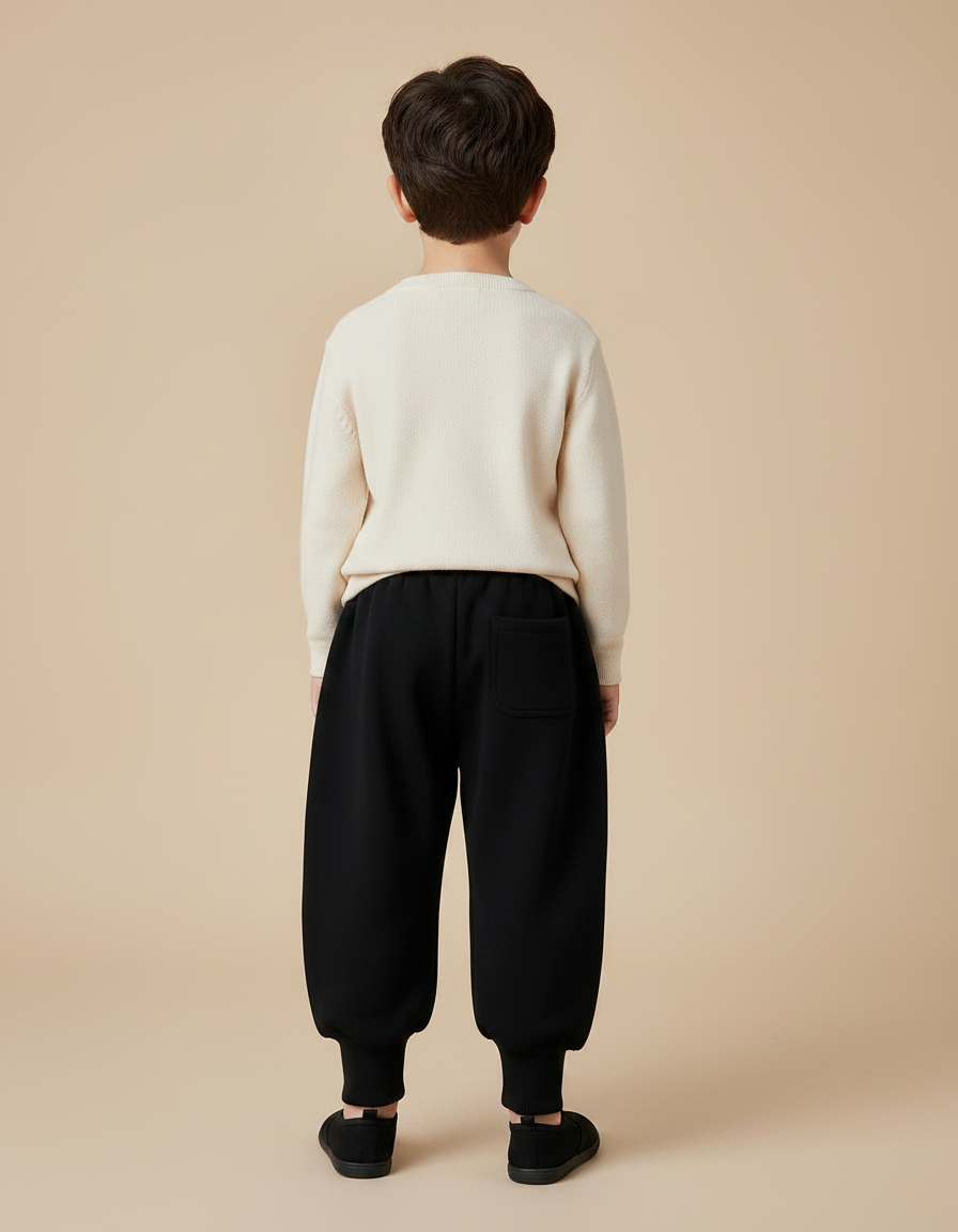 Pantalon Chinois Noir Ample Velours Enfant Tassel - vue 2