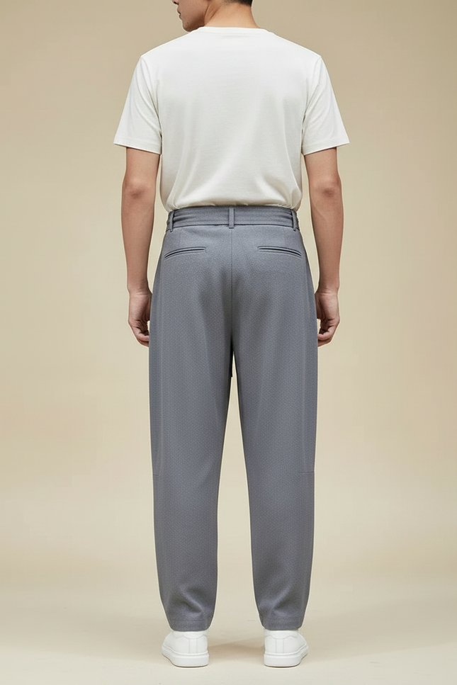 Pantalon Chinois Gris Ceinturé Ample Décontracté Homme - Polyester - vue 2