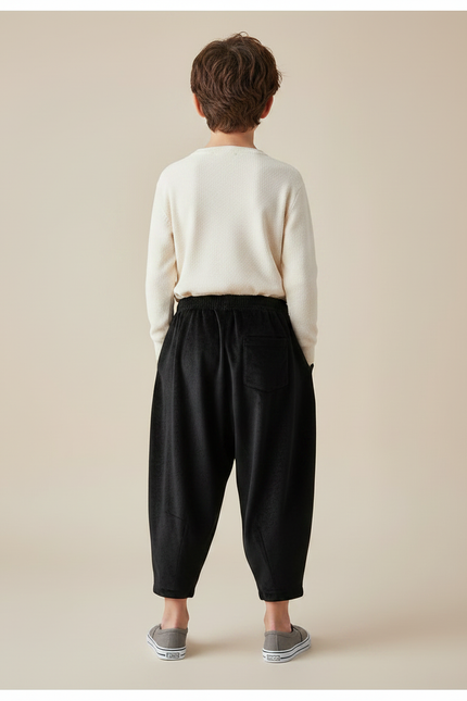 Pantalon Chinois Noir Ample Velours Enfant Confortable - vue 2