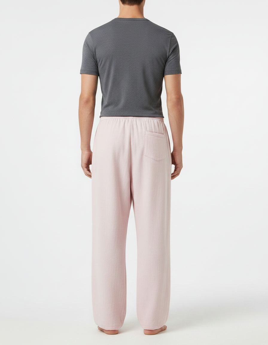Pantalon Chinois Rose Ample Coton Décontracté Unisexe - Molleton - vue 2