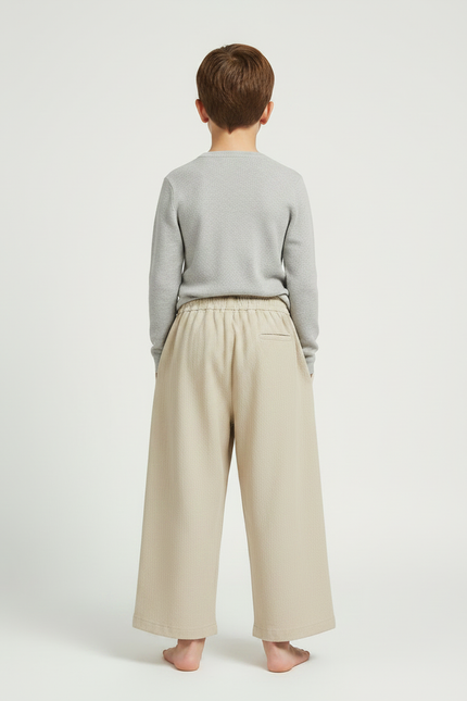 Pantalon Chinois Beige Ample Garçon Décontracté Coton - vue 2