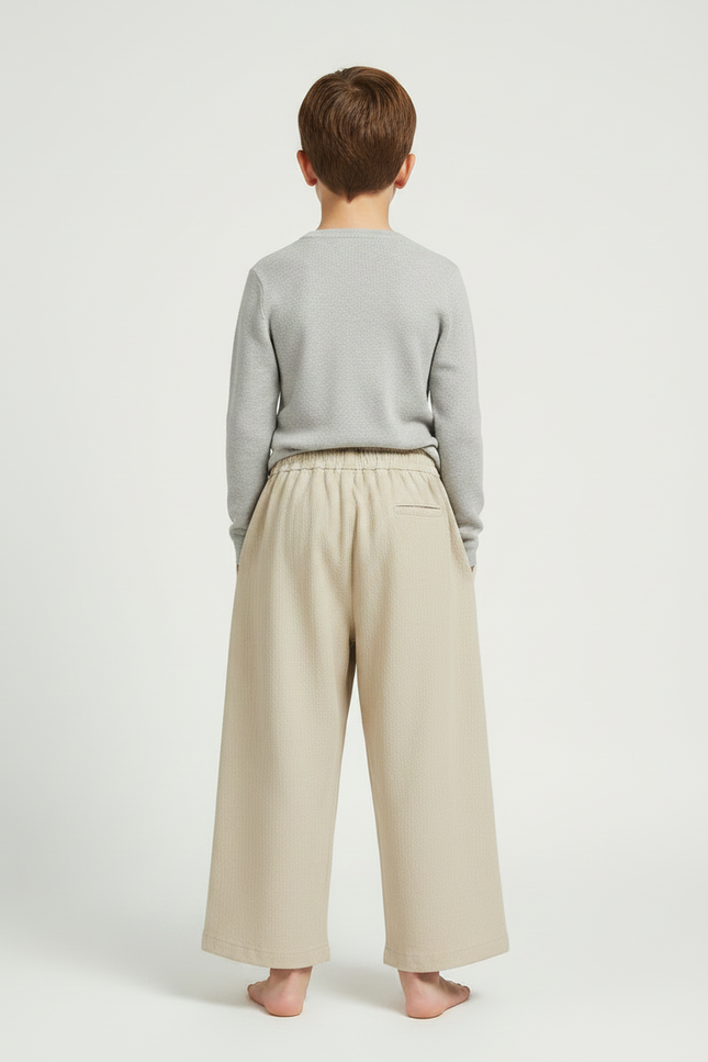 Pantalon Chinois Beige Ample Garçon Décontracté Coton - vue 2