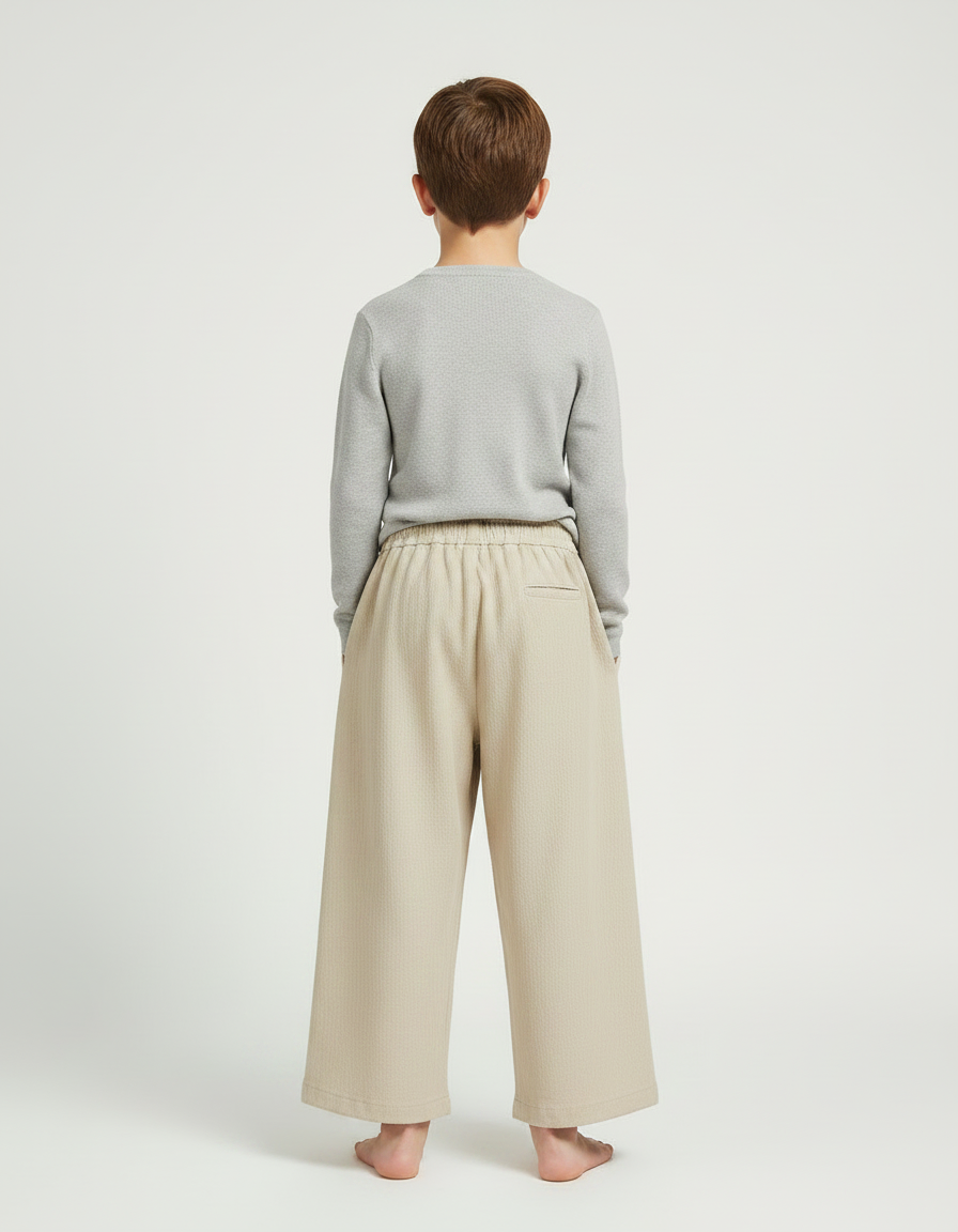 Pantalon Chinois Beige Ample Garçon Décontracté Coton - vue 2