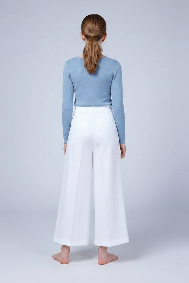 Pantalon Chinois Blanc Ample Plissé Enfant - Polyester - vue 2