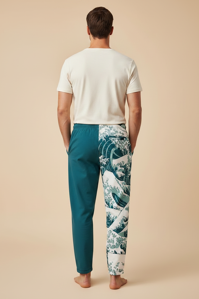 Pantalon Chinois Harem Vagues Bicolore Décontracté Homme - Imprimé Polyester - vue 2