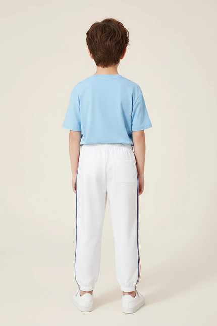 Pantalon Chinois Blanc Sport Imprimé Garçon - Molleton - vue 2