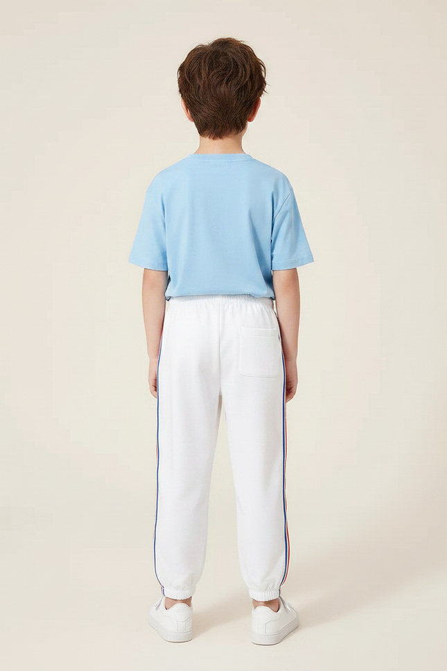 Pantalon Chinois Blanc Sport Imprimé Garçon - Molleton - vue 2