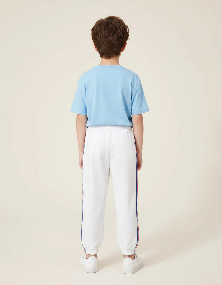 Pantalon Chinois Blanc Sport Imprimé Garçon - Molleton - vue 2