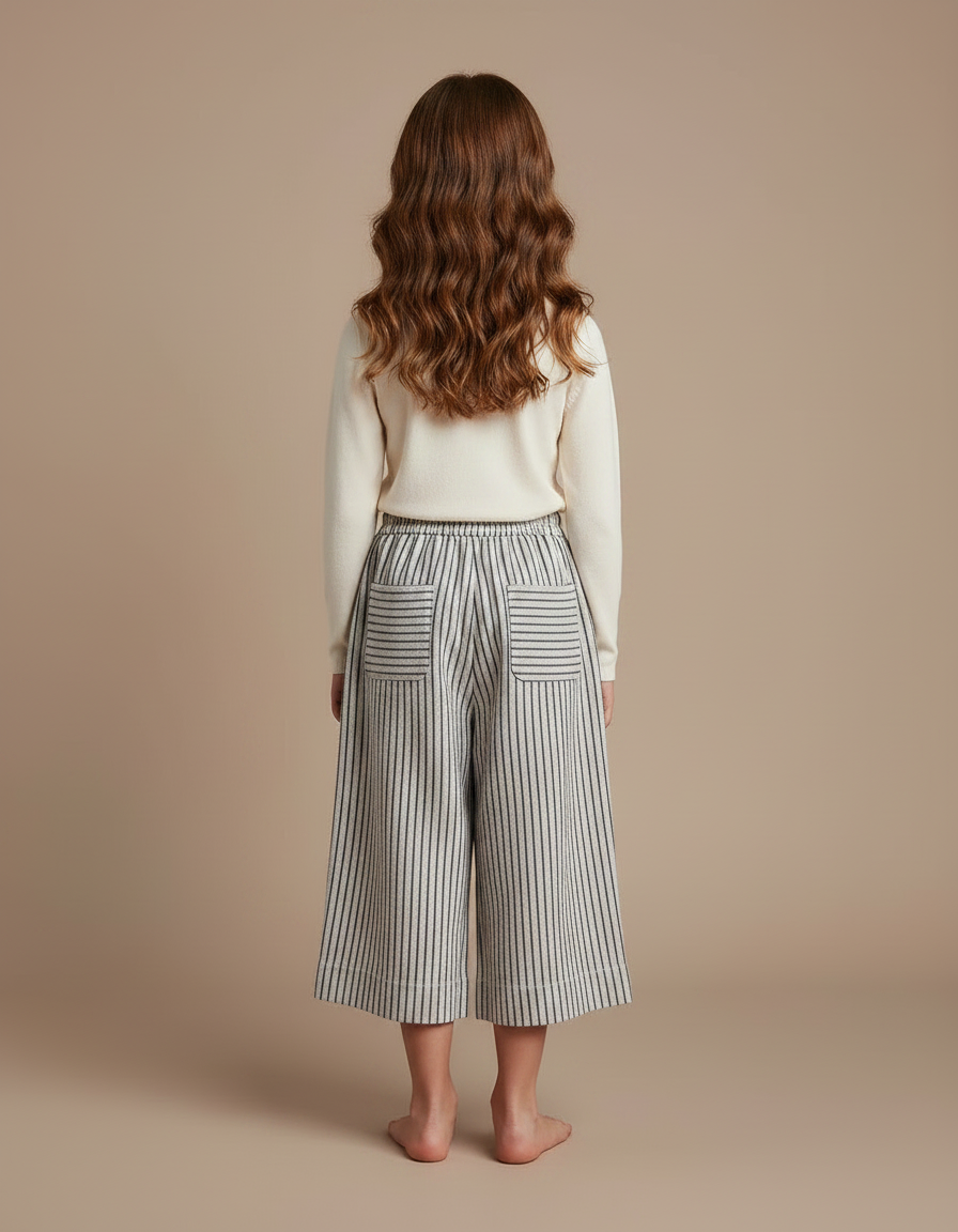Pantalon Chinois Rayé Coton Ample Décontracté Fluide - Imprimé - vue 2