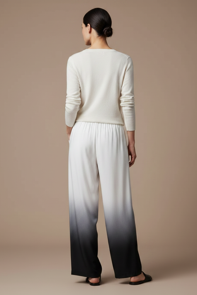 Pantalon Chinois Dégradé Ample Fluide Élégant Bicolore - Multicolore Viscose - vue 2