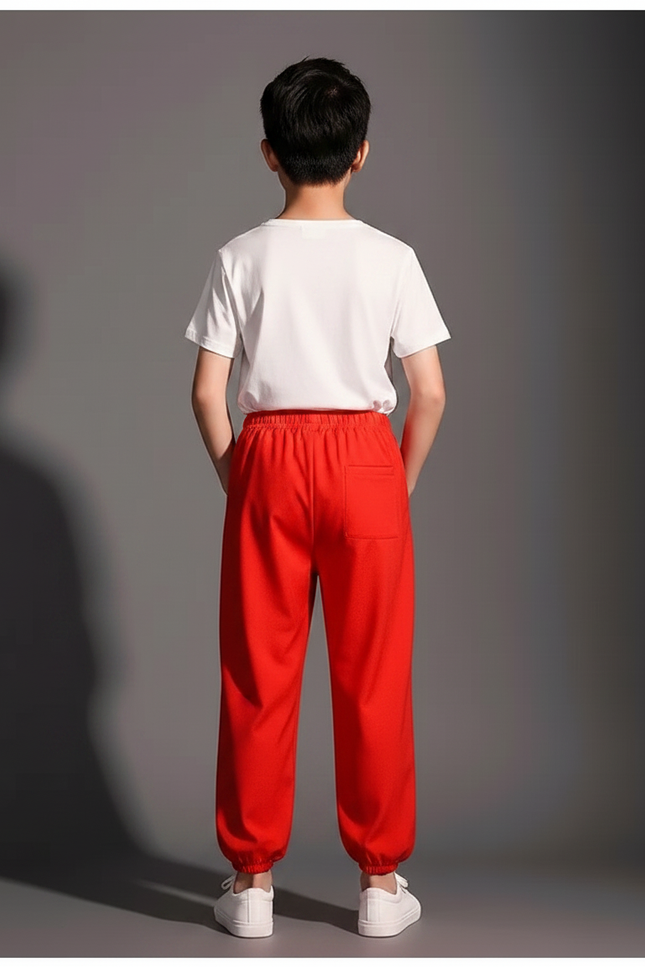Pantalon Chinois Rouge Ample Sport Enfant Unisexe - Polyester - vue 2