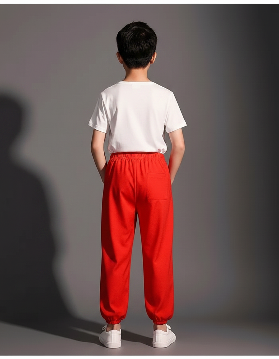 Pantalon Chinois Rouge Ample Sport Enfant Unisexe - Polyester - vue 2