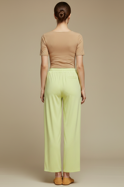 Pantalon Chinois Vert Clair Fluide Ample Femme - Viscose - vue 2