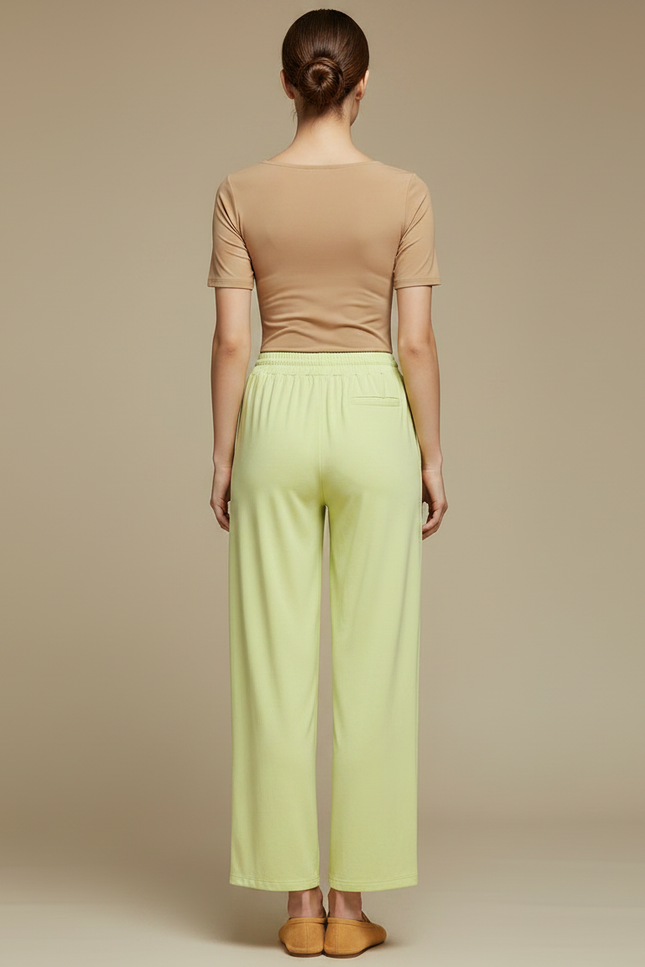 Pantalon Chinois Vert Clair Fluide Ample Femme - Viscose - vue 2