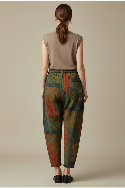 Pantalon Chinois Harem Imprimé Épais Chaud Décontracté - Laine - vue 2