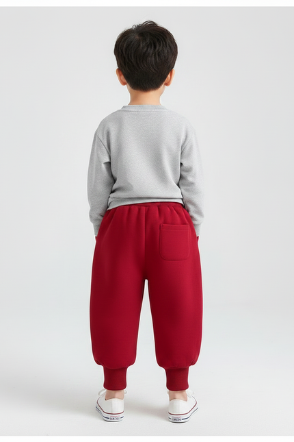 Pantalon Chinois Rouge Velours Épais Hiver Enfant - vue 2