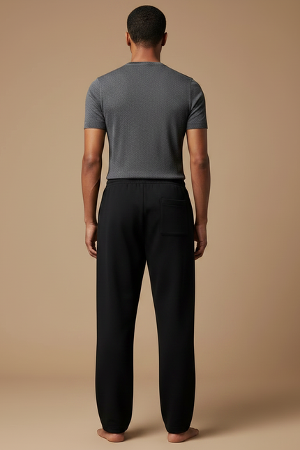 Pantalon Chinois Noir Dragon Doré Ample Décontracté - Molleton - vue 2