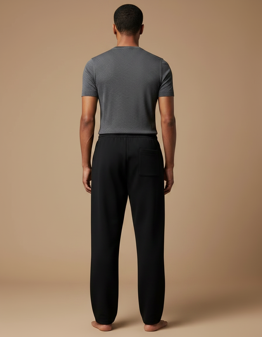Pantalon Chinois Noir Dragon Doré Ample Décontracté - Molleton - vue 2