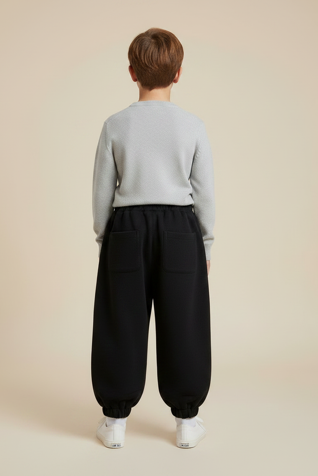 Pantalon Chinois Garçon Noir Sarouel - Molleton - vue 2