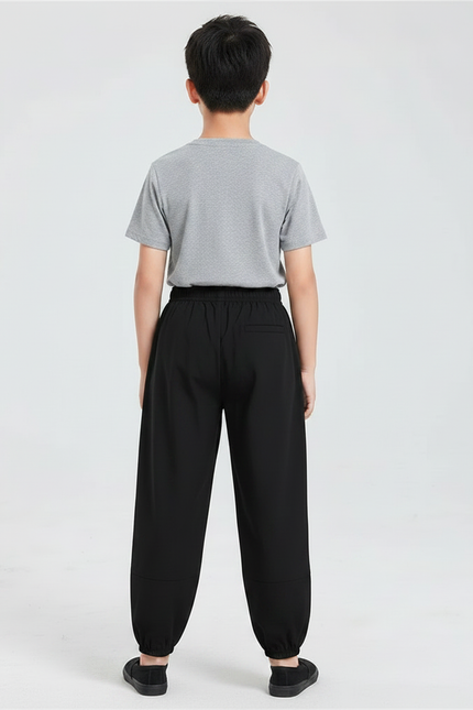 Pantalon Chinois Noir Ample Coton Enfant Sport - vue 2