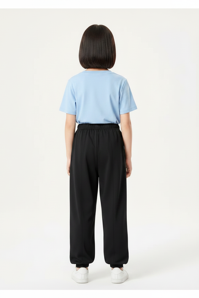 Pantalon Chinois Noir Ample Jogger Enfant Fille - Polyester - vue 2