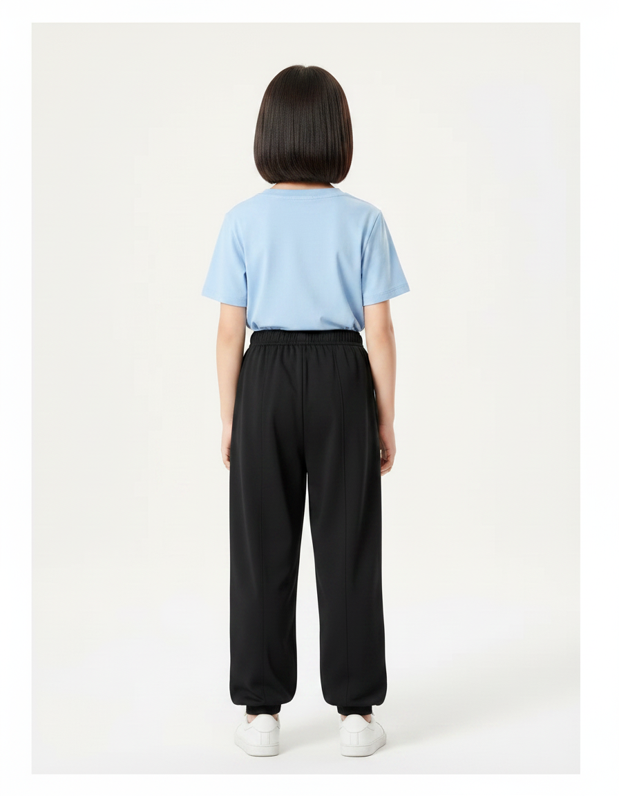 Pantalon Chinois Noir Ample Jogger Enfant Fille - Polyester - vue 2