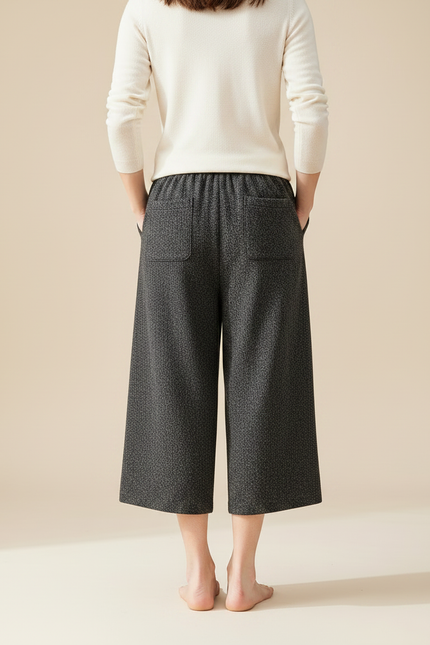 Pantalon Chinois Gris Ample Décontracté Fluide - Maille - vue 2