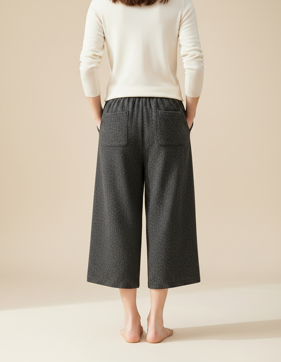 Pantalon Chinois Gris Ample Décontracté Fluide - Maille - vue 2