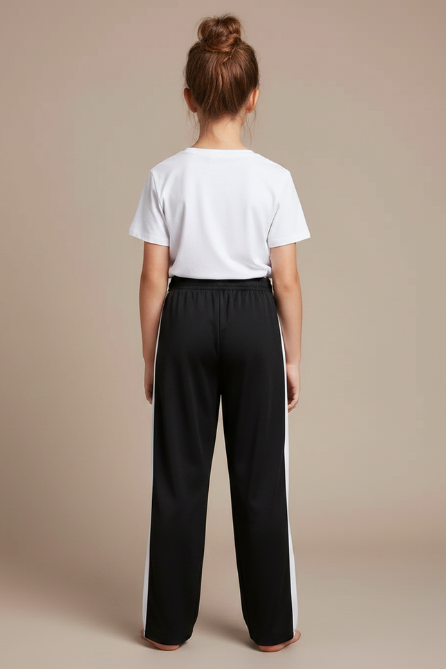 Pantalon Chinois Noir Blanc Ample Sport Enfant - Polyester - vue 2