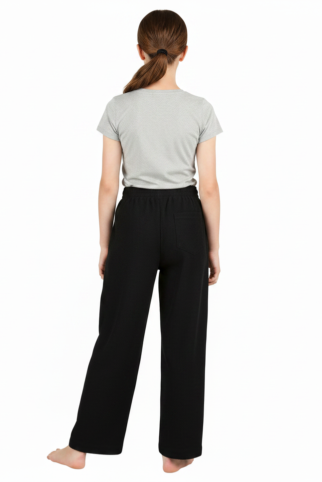 Pantalon Chinois Côtelé Noir Ample Confort Enfant - Cordé - vue 2