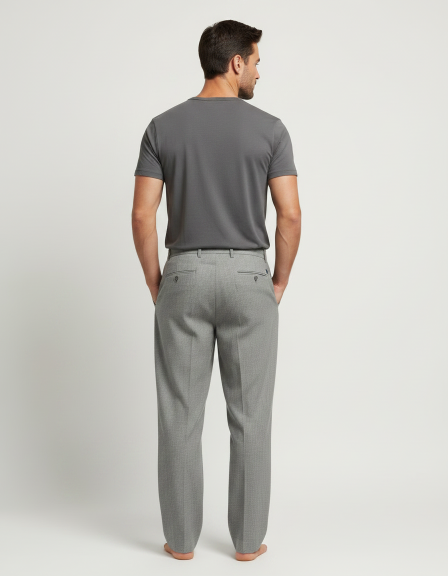 Pantalon Chinois Gris Décontracté Fluide Homme Sport - Gabardine - vue 2