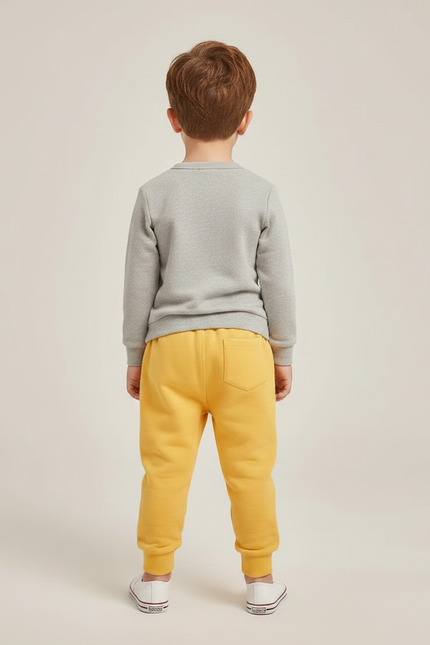 Pantalon Chinois Jaune Canards Ample Molleton Enfant - vue 2