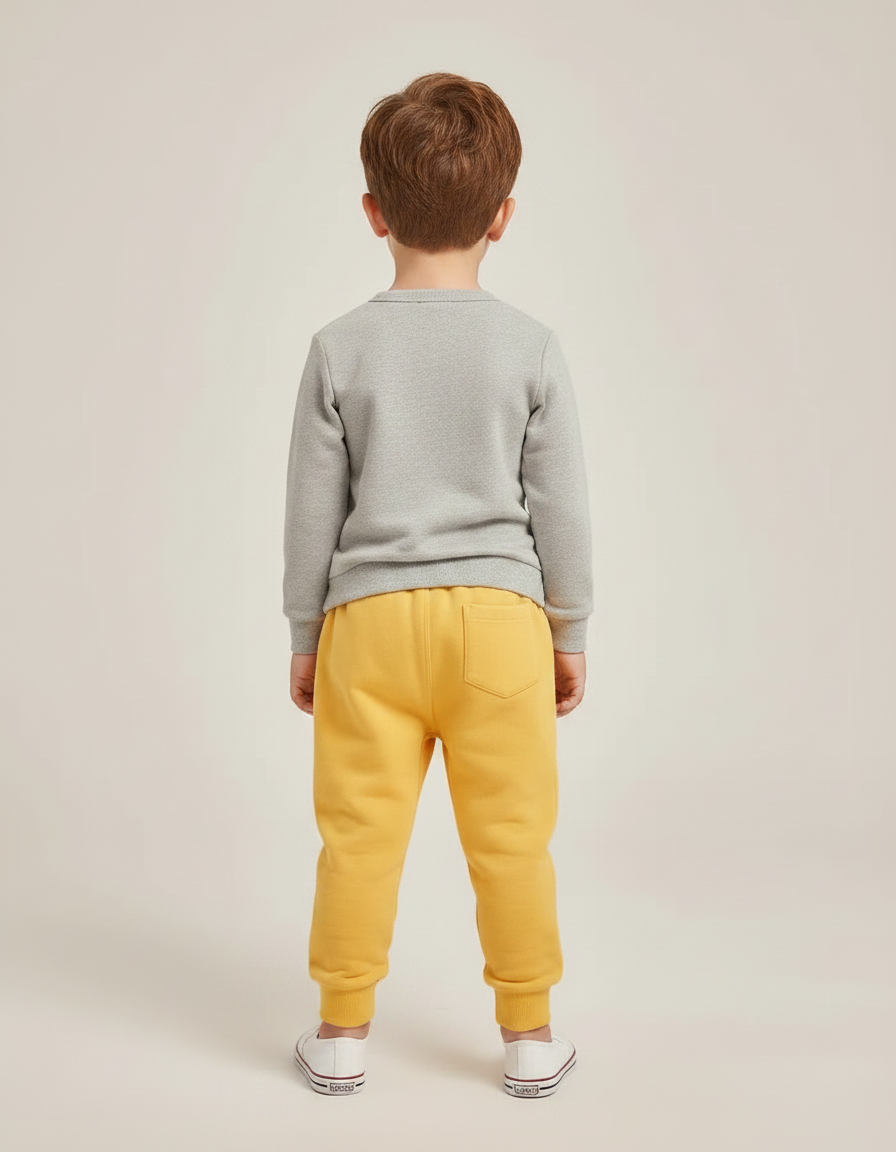 Pantalon Chinois Jaune Canards Ample Molleton Enfant - vue 2