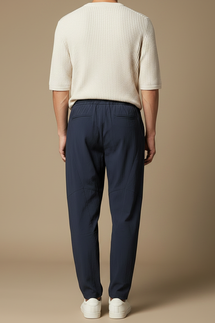 Pantalon Chinois Bleu Marine Ample Coton Décontracté Homme - Polyester - vue 2