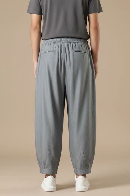 Pantalon Chinois Gris Ample Harem Décontracté Homme - Gabardine - vue 2