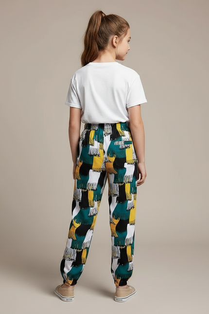 Pantalon Chinois Imprimé Fluide Ample Décontracté Fille - Viscose - vue 2
