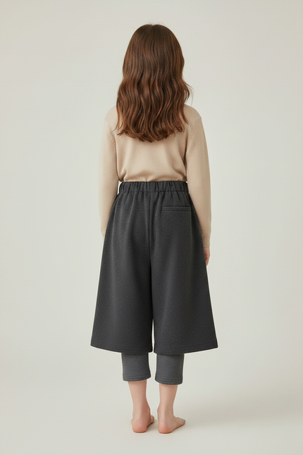 Pantalon Chinois Gris Ample Superposé Fille - Molleton - vue 2