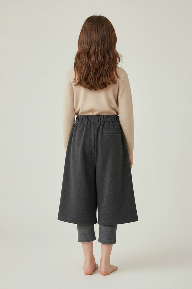 Pantalon Chinois Gris Ample Superposé Fille - Molleton - vue 2