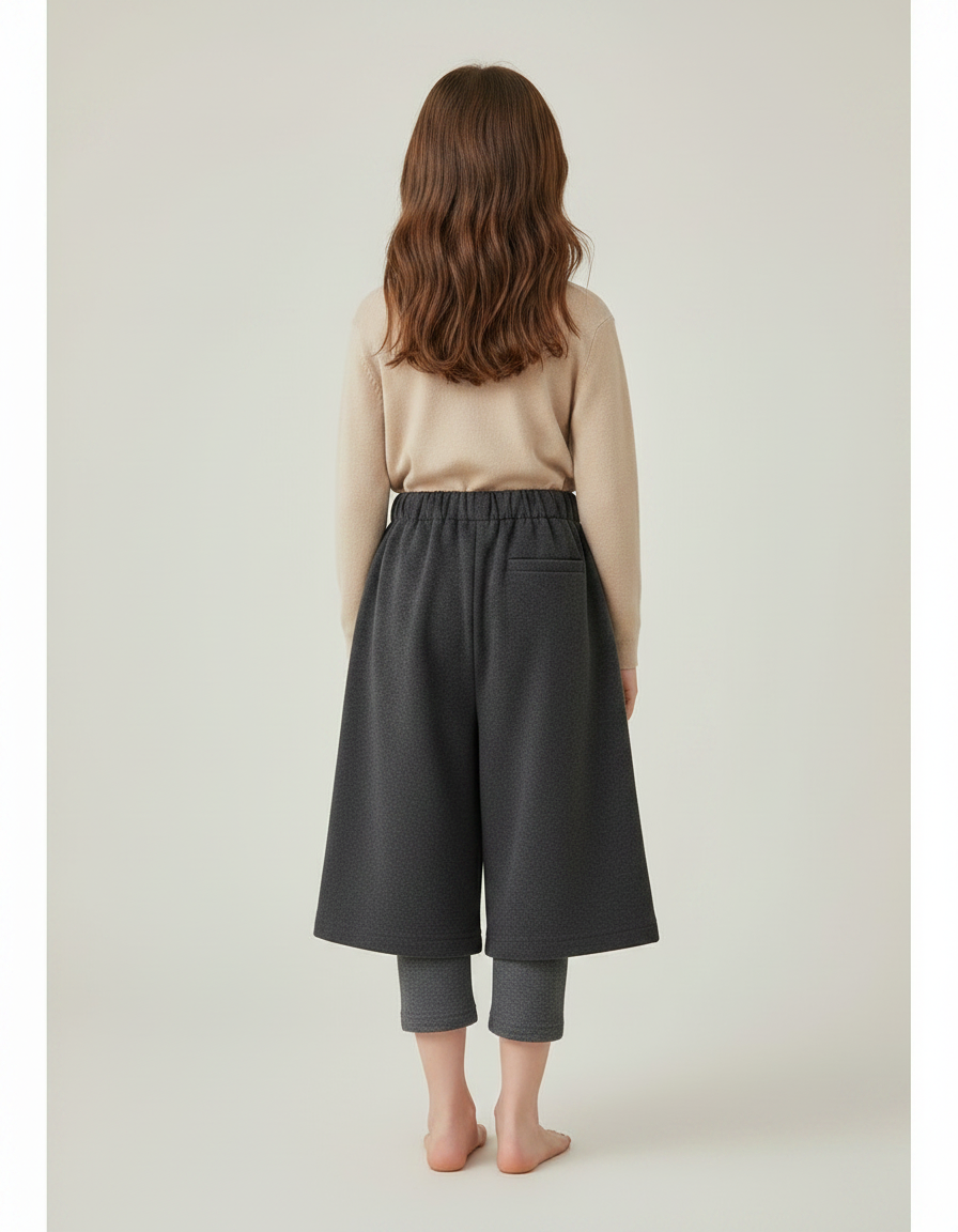 Pantalon Chinois Gris Ample Superposé Fille - Molleton - vue 2