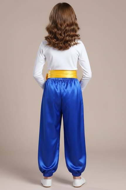 Pantalon Chinois Bleu Satiné Wushu Enfant Fille - vue 2