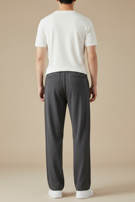 Pantalon Chinois Gris Droit Fluide Sport Homme - Polyester - vue 2