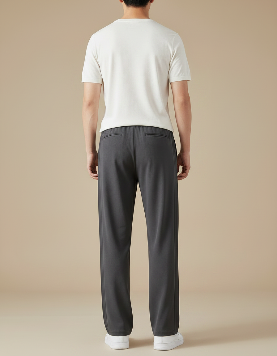 Pantalon Chinois Gris Droit Fluide Sport Homme - Polyester - vue 2
