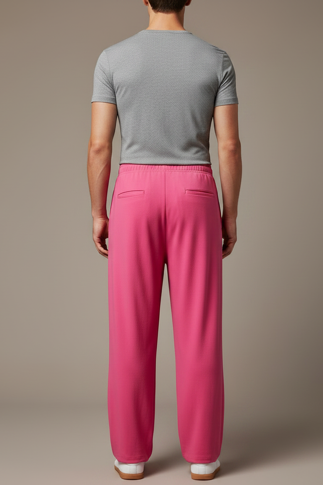 Pantalon Chinois Rose Vif Ample Fluide Confortable - Molleton - vue 2