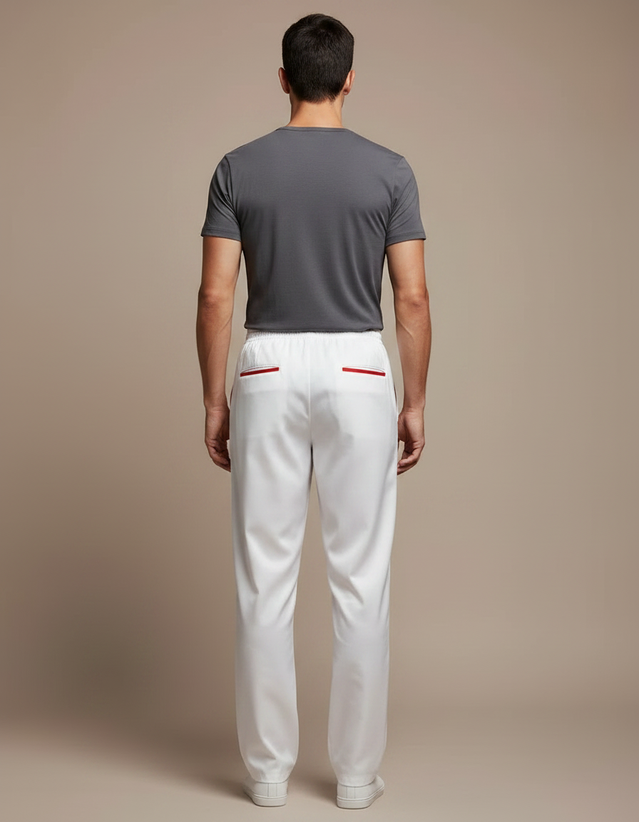 Pantalon Chinois Blanc Style Tai Chi Homme - Satin - vue 2