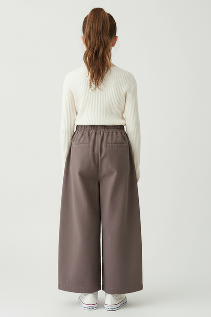Pantalon Chinois Marron Ample Coton Fluide Décontracté - vue 2