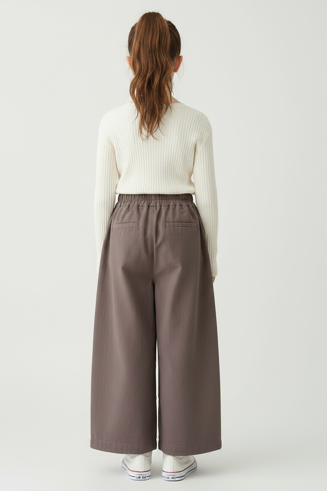 Pantalon Chinois Marron Ample Coton Fluide Décontracté - vue 2